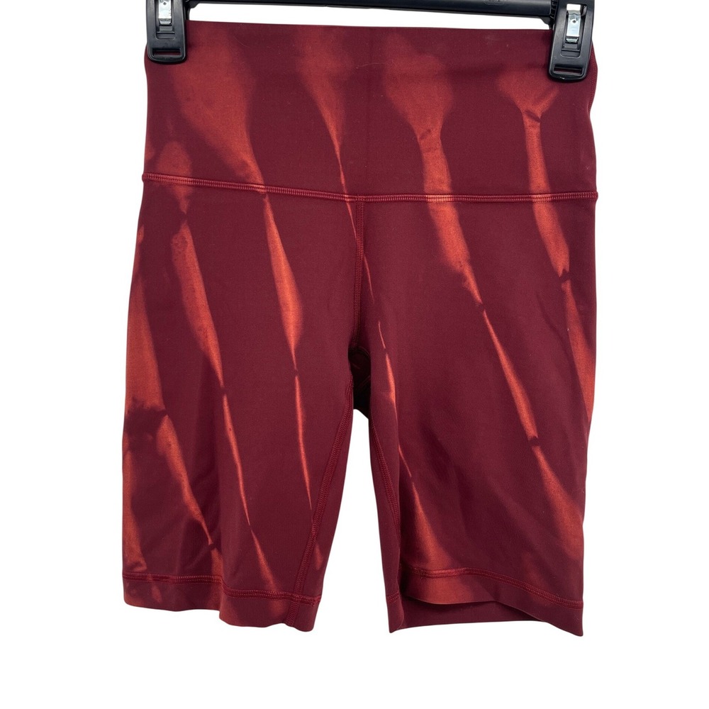 Lululemon Wunder Train High Rise Shorts Sun Bleached Wash Red Merlot Athletic